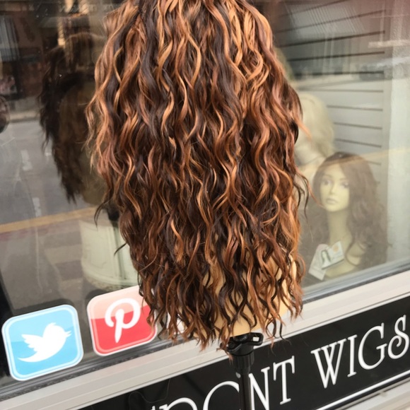 Wigs copper ginger brown curly Lacefront 2020  wig - Picture 6 of 8